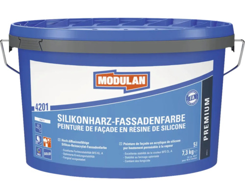 Seau de peinture de façade en résine de silicone Modulan, contenance 5 litres