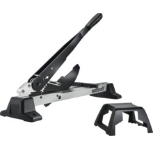 Coupe-stratifié Wolfcraft avec une longue poignée et un support de matériau séparé.