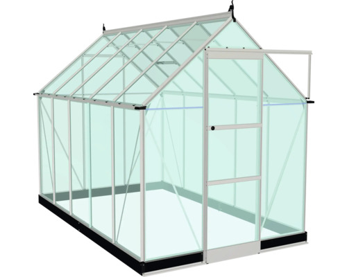 Gewächshaus mit Aluminiumrahmen und Glasscheiben