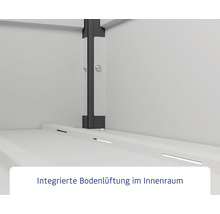 Innenraum eines Schranks mit integrierter Bodenlüftung