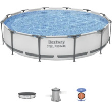 Kit piscine hors sol Bestway Steel Pro Max avec pompe de filtration et bâche de piscine