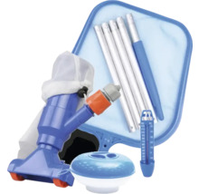Kit de nettoyage de piscine avec épuisette, aspirateur de piscine, thermomètre et flotteur doseur