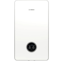 Logo Bosch au-dessus d'un appareil de chauffage blanc avec affichage numérique.