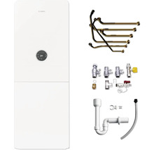 Installation de chauffage avec tuyaux, robinets et accessoires