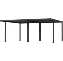 Double abri de voiture en métal avec toit plat