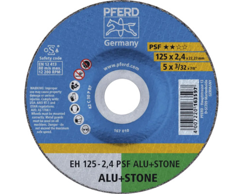 Disque à tronçonner Pferd pour aluminium et pierre, 125x2,4 millimètres