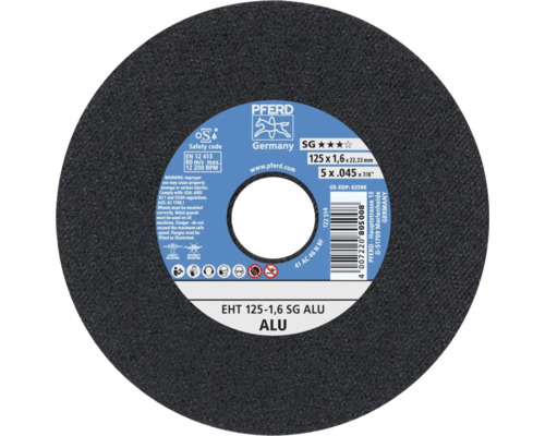 Disque à tronçonner mesurant 125 x 1,6 x 22,23 millimètres de Pferd