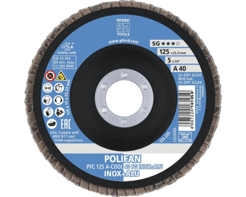 Meule abrasive PFERD Polifan, diamètre 125 millimètres