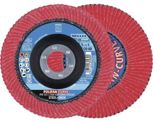 Deux disques à lamelles rouges pour acier et acier inoxydable