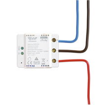 Module de commutation intelligent pour la mesure de puissance avec fils électriques connectés et bornes à vis.
