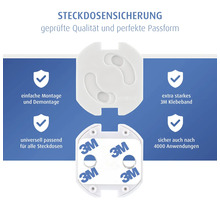 Steckdosensicherung mit Klebeband zur einfachen Montage