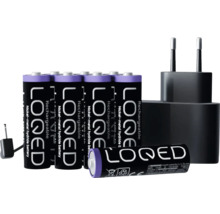 Batteries rechargeables nickel-métal hydrure LOQED avec chargeur