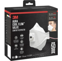 3M Aura Cool Flow Valve Masque respiratoire confort, classe de protection FFP3, 10 pièces