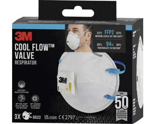 3M Cool Flow Ventil Atemschutzmaske, FFP2 Standard