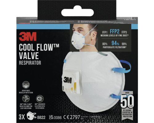 3M Cool Flow Ventil Atemschutzmaske Verpackung