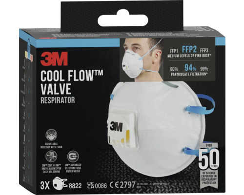 3M Cool Flow Ventil Atemschutzmaske, FFP2-Standard