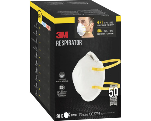 3M Atemschutzmaske FFP1 im Karton mit verstellbarem Nasenclip