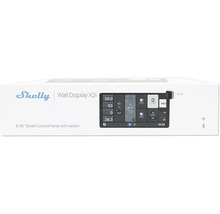 Shelly Logo, emballage Shelly Wall Display X2i, panneau de commande intelligent avec interrupteur, écran 6,95 pouces, Wi-Fi et Bluetooth.