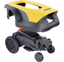 Robot tondeuse Stiga avec boîtier jaune