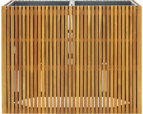 Double jardinière en lattes de bois