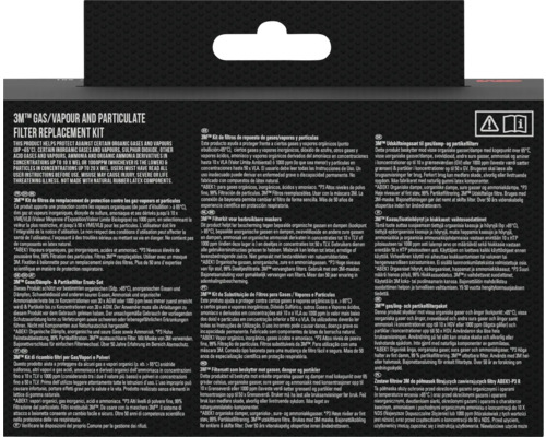 Kit de remplacement de filtre à gaz, vapeurs et particules 3M