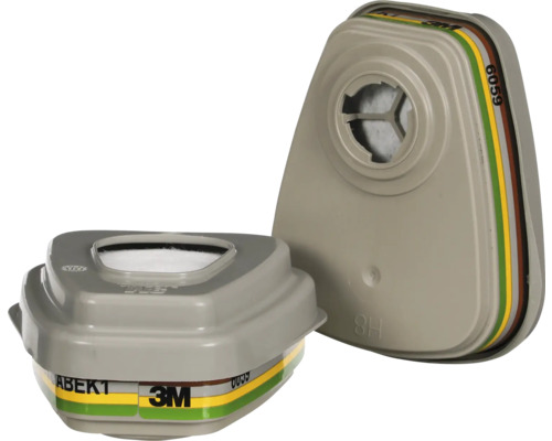Paire de filtres à gaz 3M ABEK1, protection contre les gaz organiques, inorganiques, acides et l'ammoniac