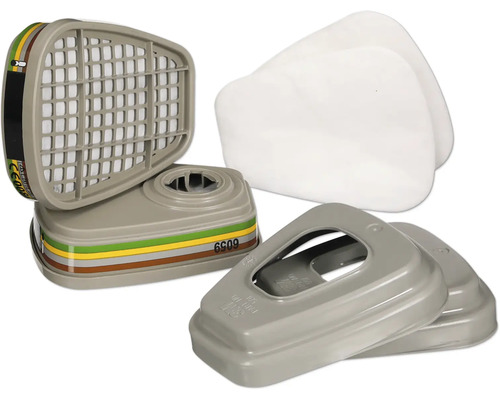 Kit de filtres de protection respiratoire 3M comprenant un filtre, un préfiltre et un couvercle de filtre