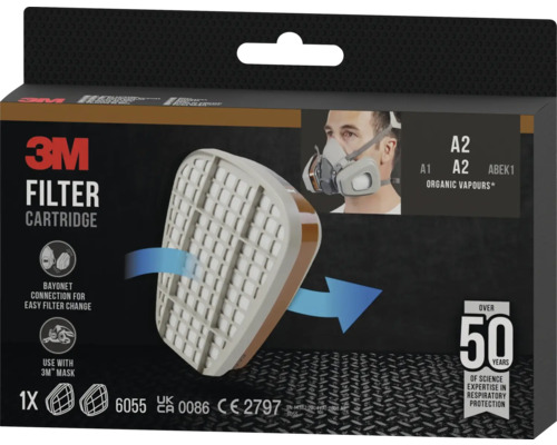 Cartouche filtrante 3M A2 pour vapeurs organiques