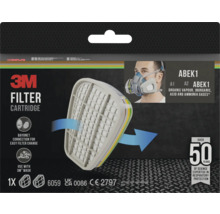 Cartouche filtrante 3M ABEK1 pour la protection contre les vapeurs organiques, les gaz inorganiques, les gaz acides et l'ammoniac