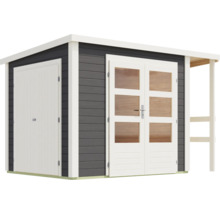 Abri de jardin en bois avec double porte et annexe