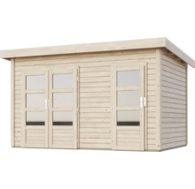 Holzgartenhaus mit zwei Glastüren