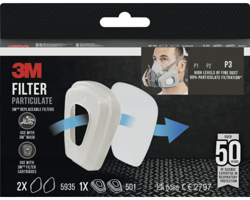 3M Feinstaubfilter der Klasse P3 für Atemschutzmasken