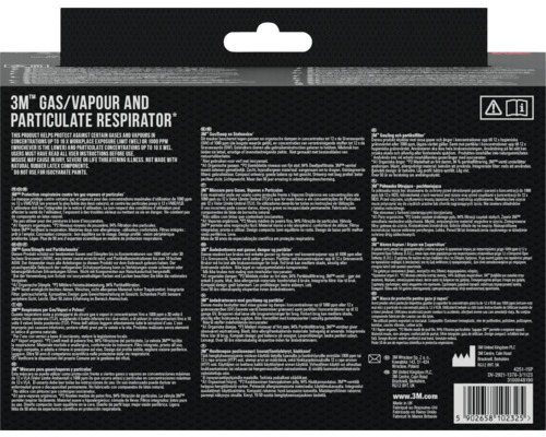 Informations sur le masque à gaz, vapeurs et particules 3M