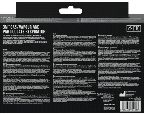 Masque 3M contre les gaz, les vapeurs et les particules pour la protection contre certains gaz, vapeurs et particules