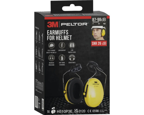 Protecteurs auditifs 3M Peltor pour casque, indice SNR 26 décibels
