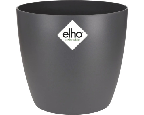 Pot de fleurs elho Brussels, plastique, Ø 7 H 6 cm, anthracite Pot de fleurs gris avec le logo Elho