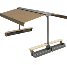 Double banc avec store pour l'extérieur