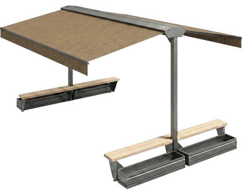 Double banc avec store pour l'extérieur