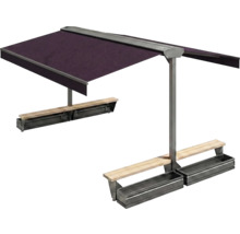 Ensemble de sièges à double store avec bacs à plantes intégrés pour l'extérieur