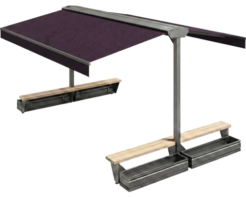 Ensemble de sièges à double store avec bacs à plantes intégrés pour l'extérieur