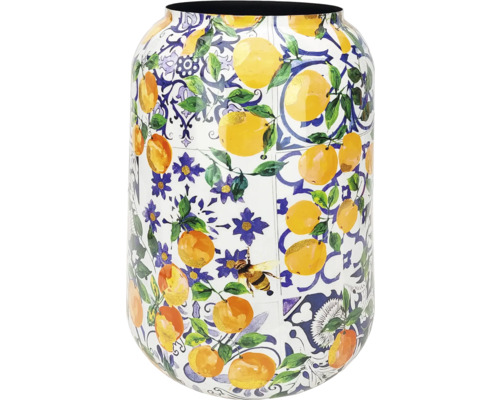 Dekorative Vase mit Zitronenmuster und Bienenmotiv
