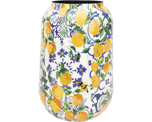 Dekorative Vase mit Zitronen-, Blumen- und Bienenmuster