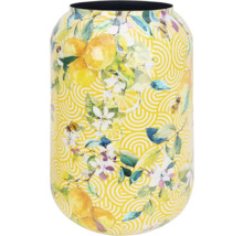 Dekorative Vase mit Zitronen, Blüten und Bienen Muster