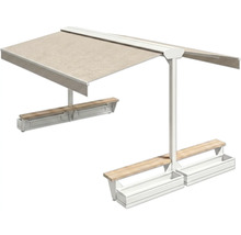 Sitzgruppe mit Markise und integrierten Blumenkästen