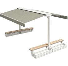 Pavillon avec bancs intégrés et jardinières