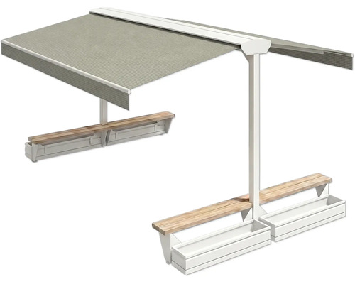 Pavillon avec bancs intégrés et jardinières