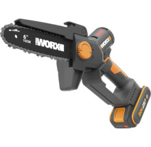 Élagueuse à batterie Worx avec guide de 15 centimètres et batterie 20 Volts.