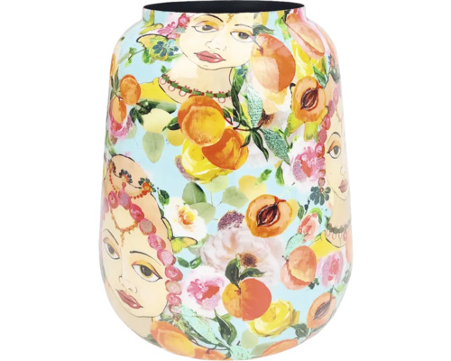 Dekorative Blumenvase mit Frauenmotiven und Pfirsichen