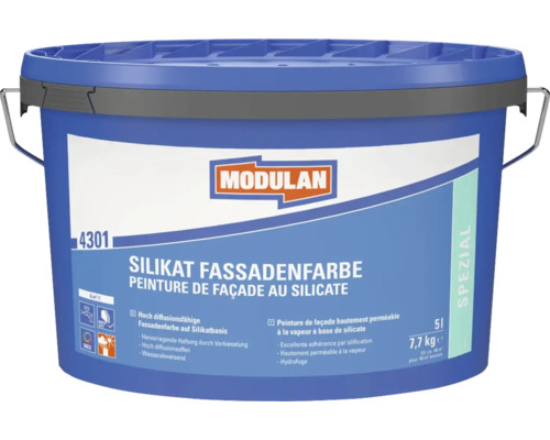 Seau de peinture de façade silicatée avec le logo Modulan