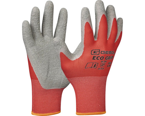 GEBOL Arbeitshandschuhe rot Eco Grip Gr. 8 Zwei Gebol Eco Grip Arbeitshandschuhe